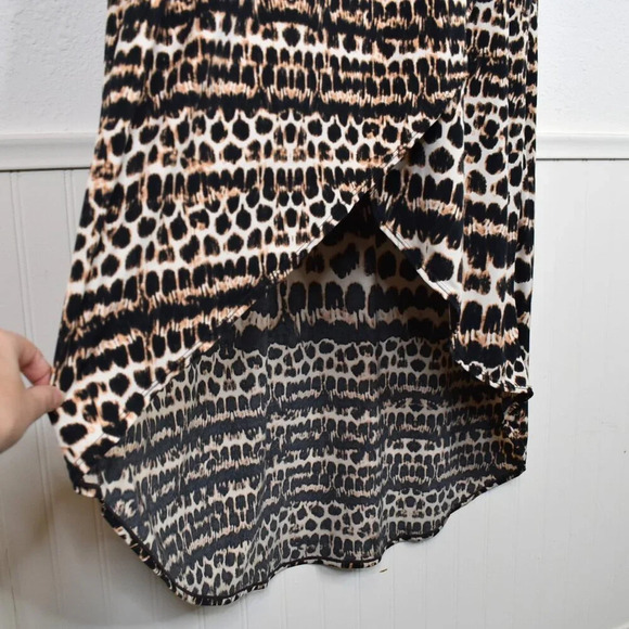 Jaclyn Smith Leopard Maxi Dress Sz XXL Plus Size Faux Wrap Animal Stretch Boho - Picture 5 of 16